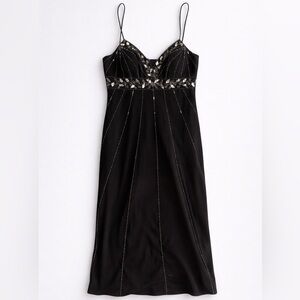 Dusk by Sheila Yen Vintage Black Sequin Beaded Cocktail Formal Dress